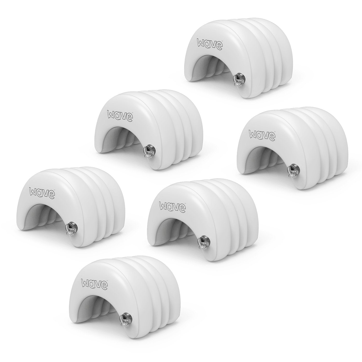 Inflatable Spa Head Rest Pillow | 6 Pack | White - Wave Spas Europe