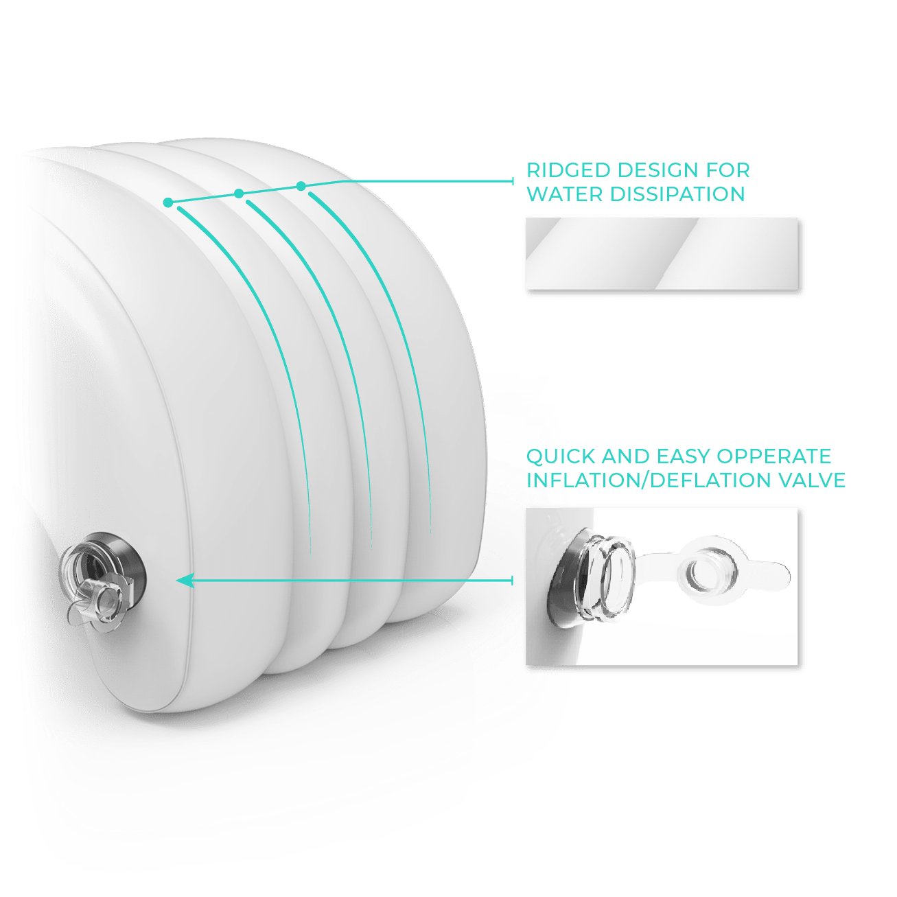 Inflatable Spa Head Rest Pillow | 6 Pack | White - Wave Spas Europe