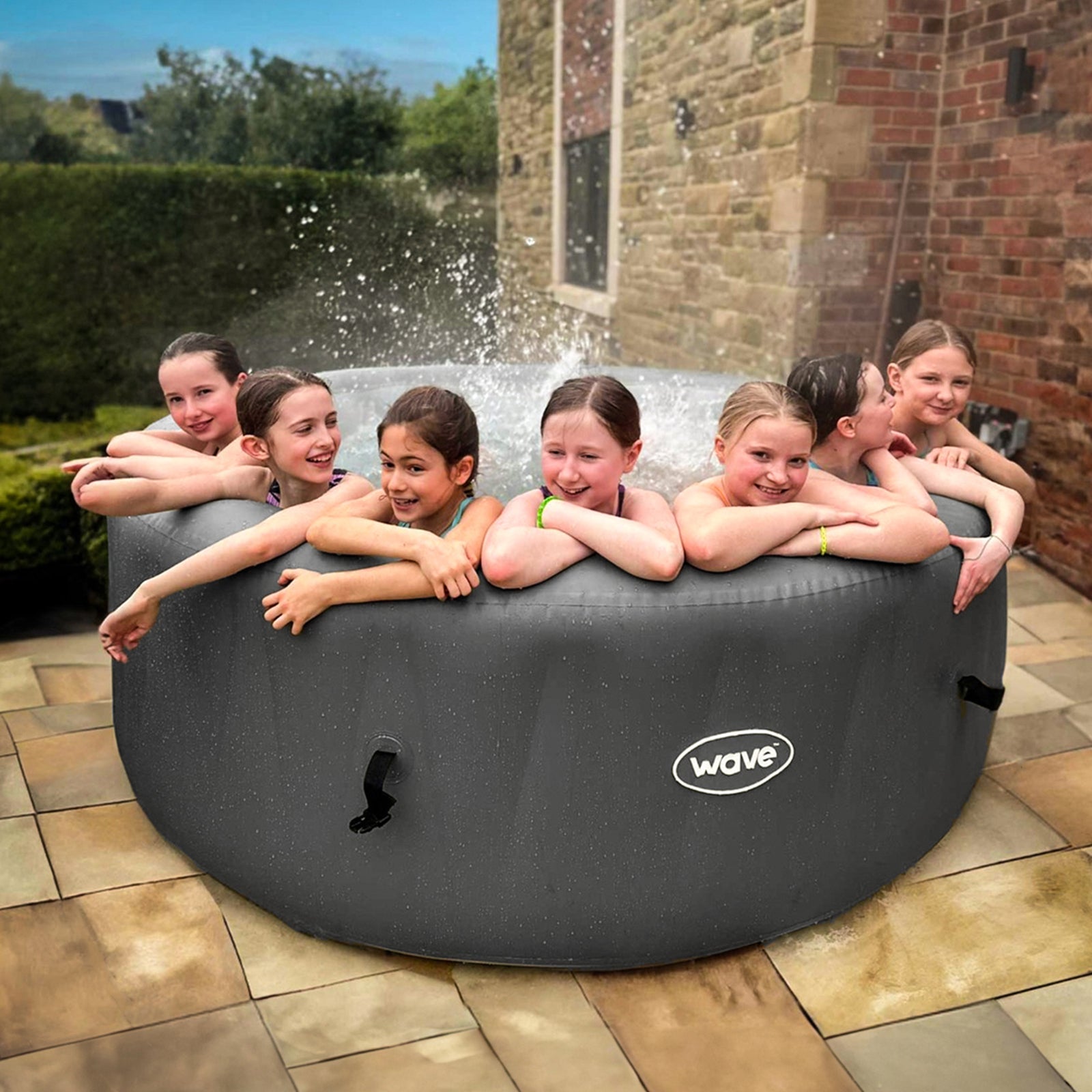 Atlantic | 4 - Person Inflatable Hot Tub | Integrated Heater | Dark Grey - Wave Spas Europe