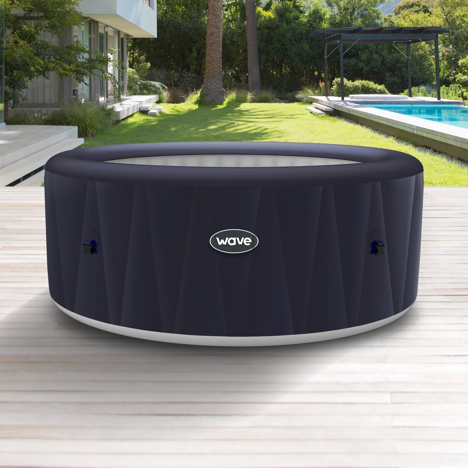 Atlantic | 6-Person Inflatable Hot Tub | Integrated Heater | Navy - Wave Spas Europe