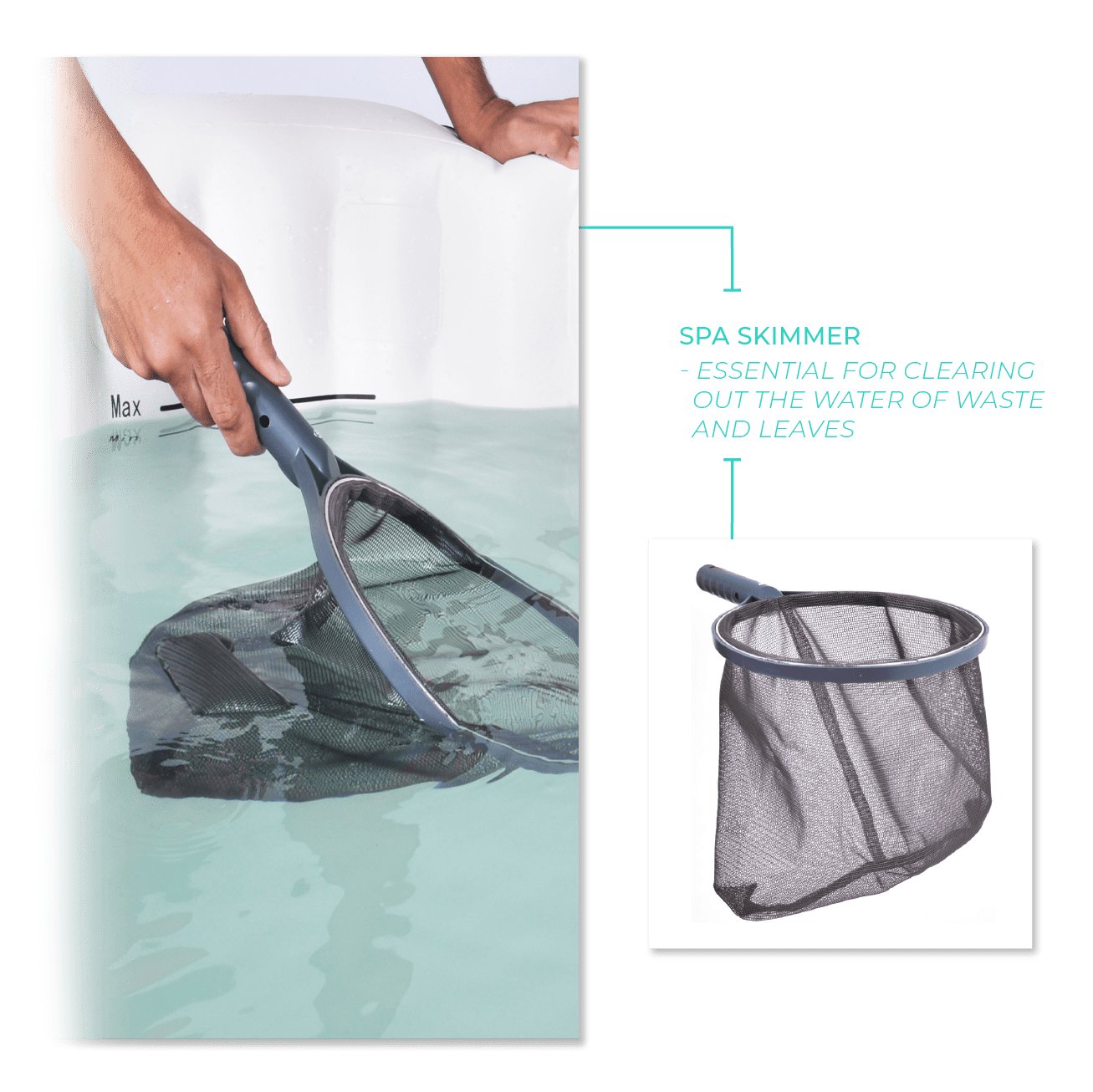 3-in-1 Hot Tub Cleaning Kit | Cleaning Mitt, Net & Brush - Wave Spas Europe