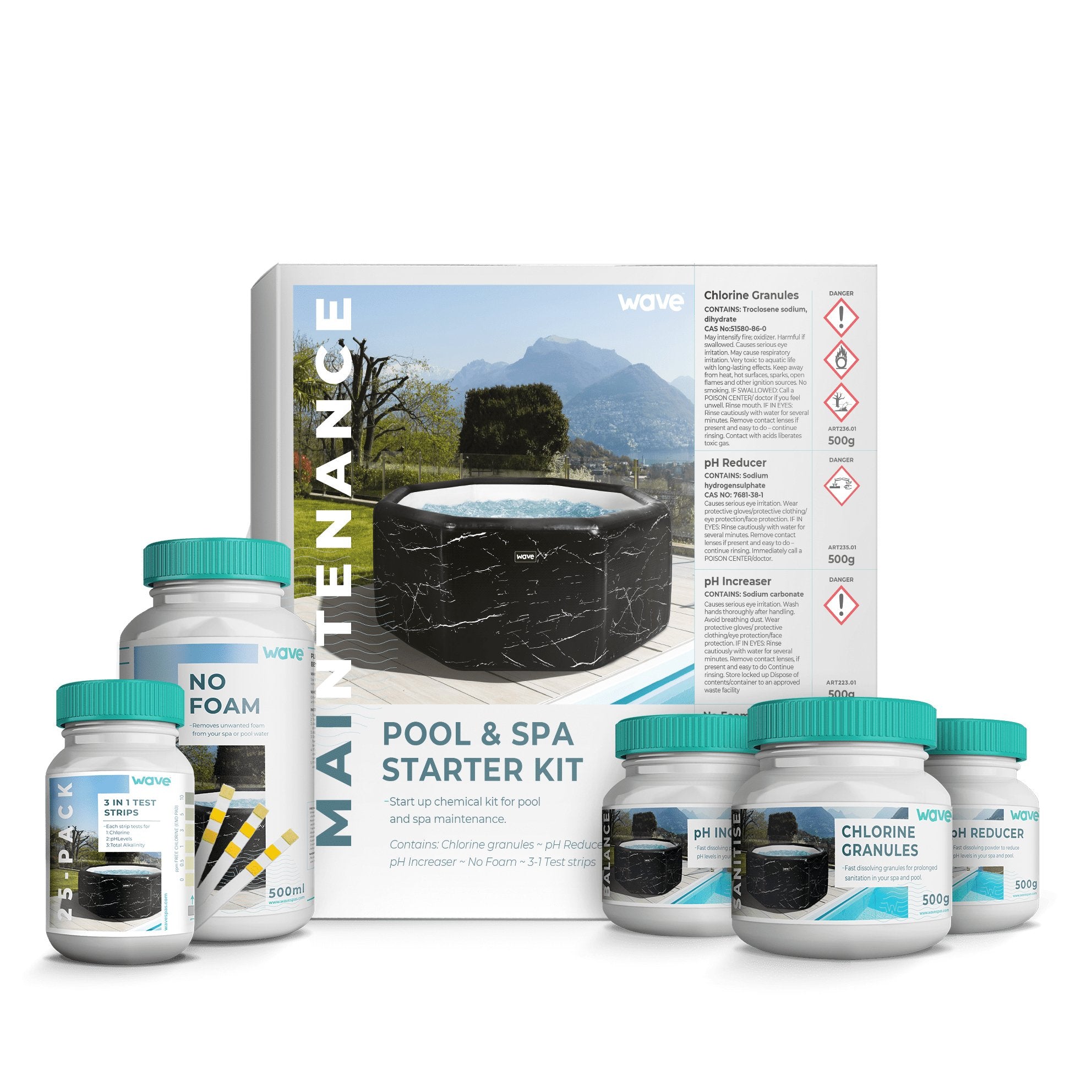 Hot Tub Chemical Starter Kit | The 500g Collection - Wave Spas Europe