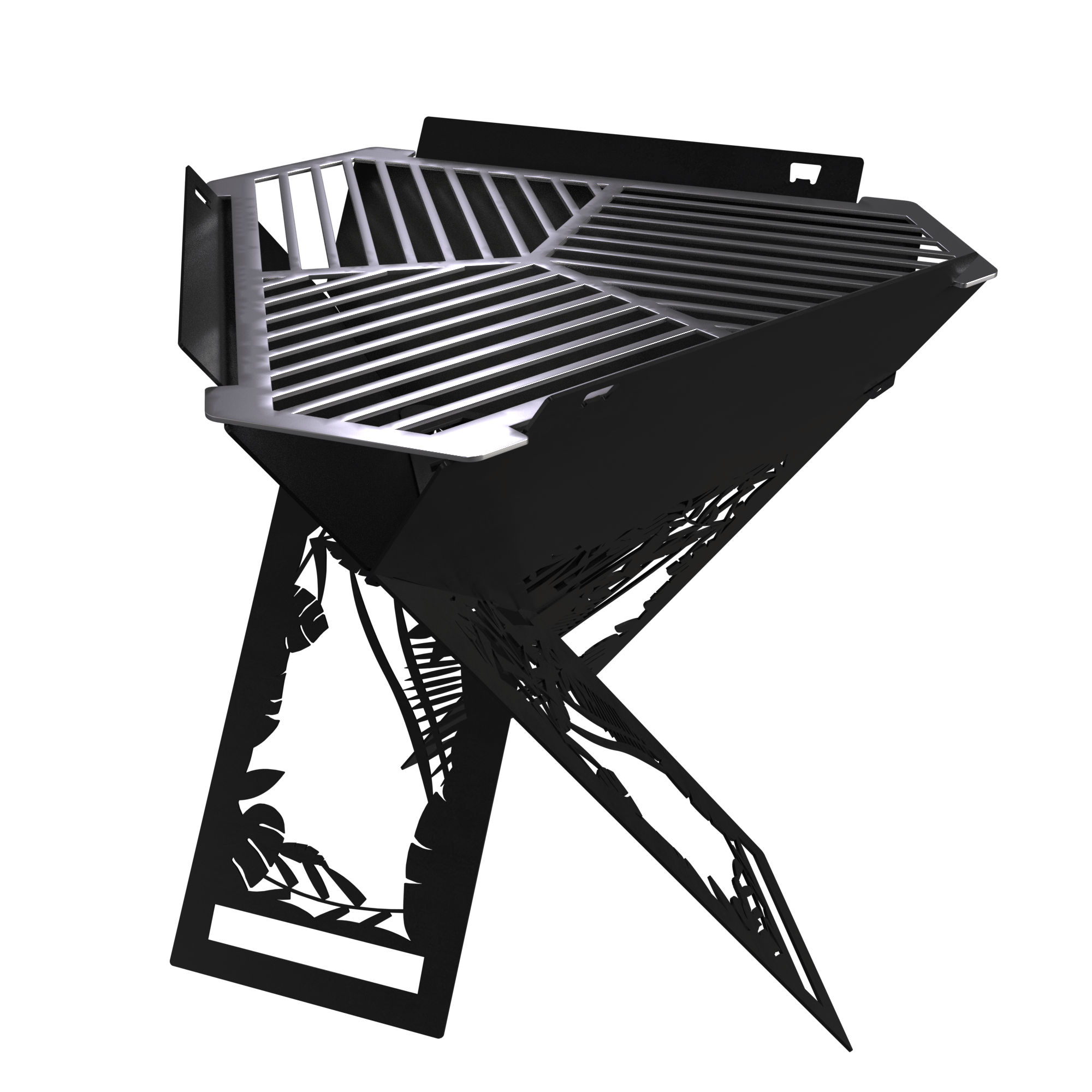 Outdoor BBQ and Fire Pit | Leaf | Matt Black - Wave Spas Europe